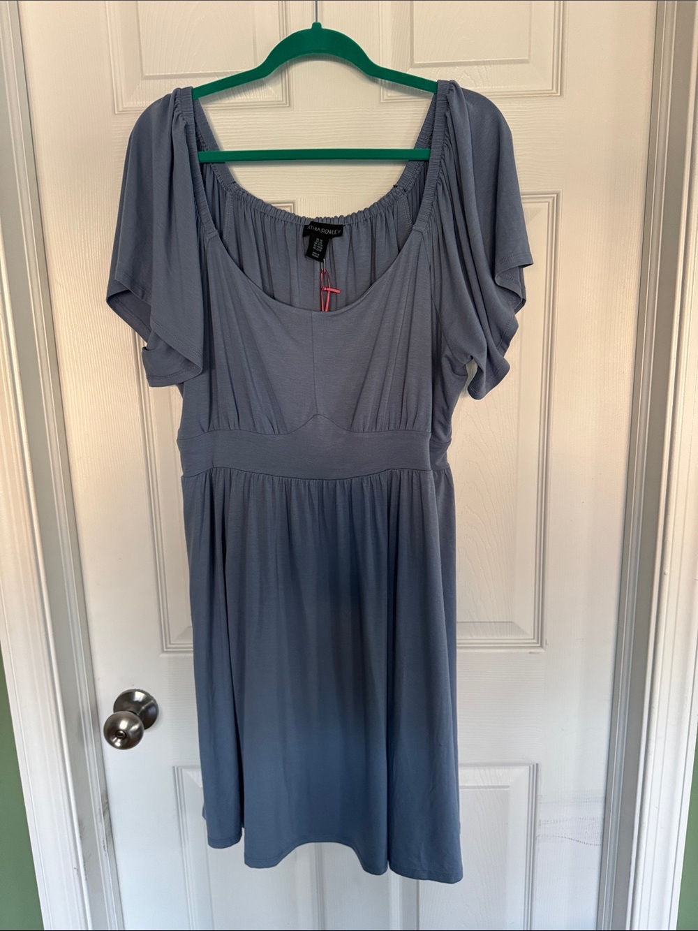 Cynthia Rowley Dusty Blue Scoop-Neck Midi Dress